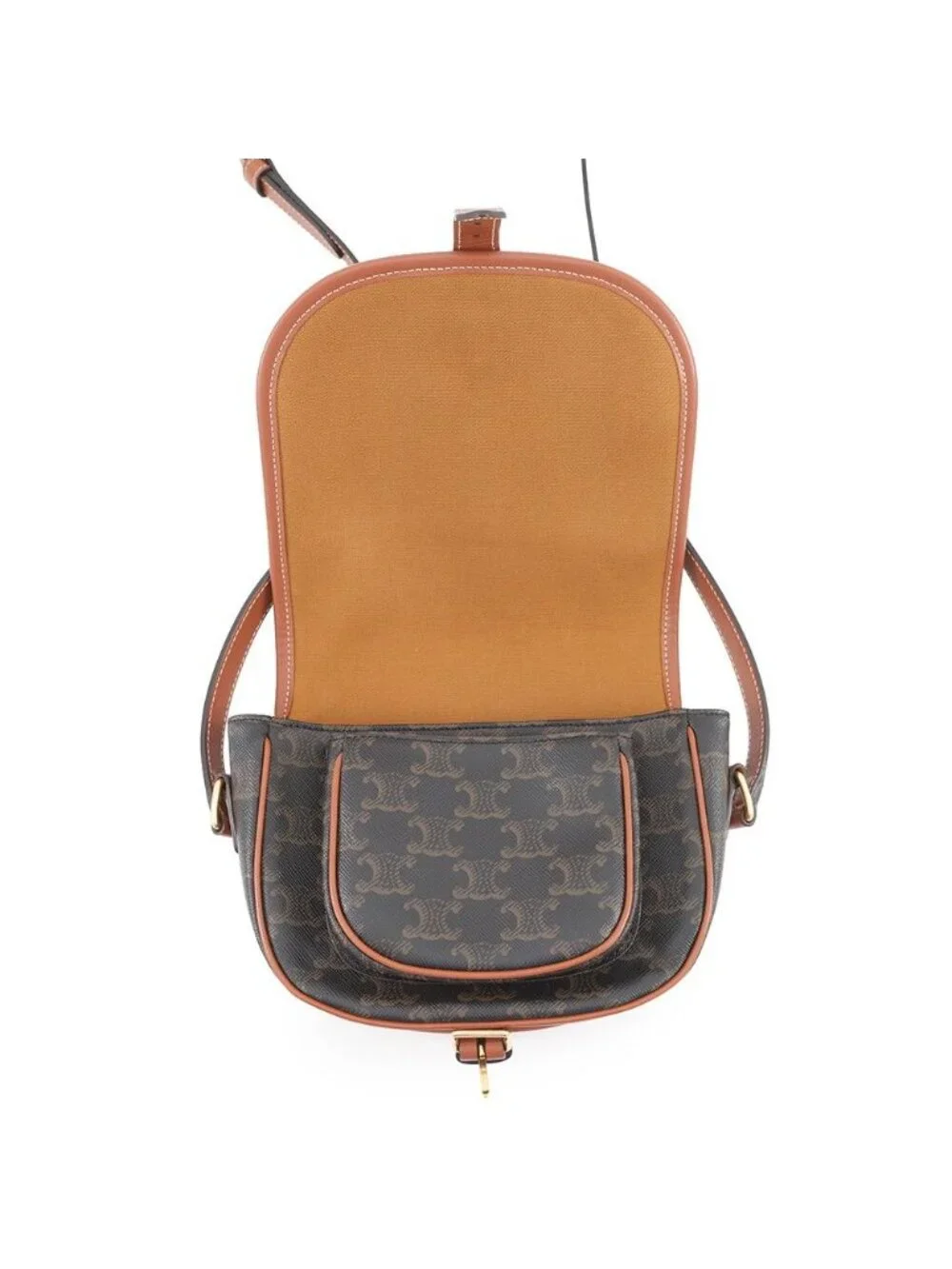 Celine Shoulder Bag Folco Triomphe Calf Leather